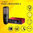 Combo Mic AKG P220 Sourd Card Focusrite Solo Gen 4